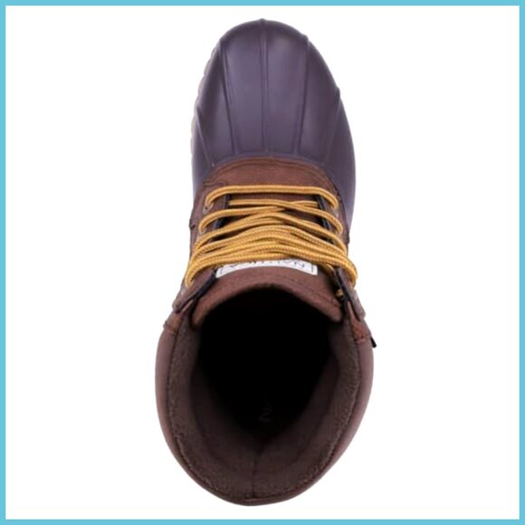 Waterproof Faux Leather Duck Boots Insulated Snow Rain Winter Lace-Up main image 7